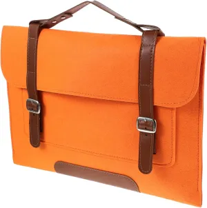 14 Inch Bag Slim Backpack Sleeves Handbag for Students Teenagers Durable Felt Material Brown Briefcase