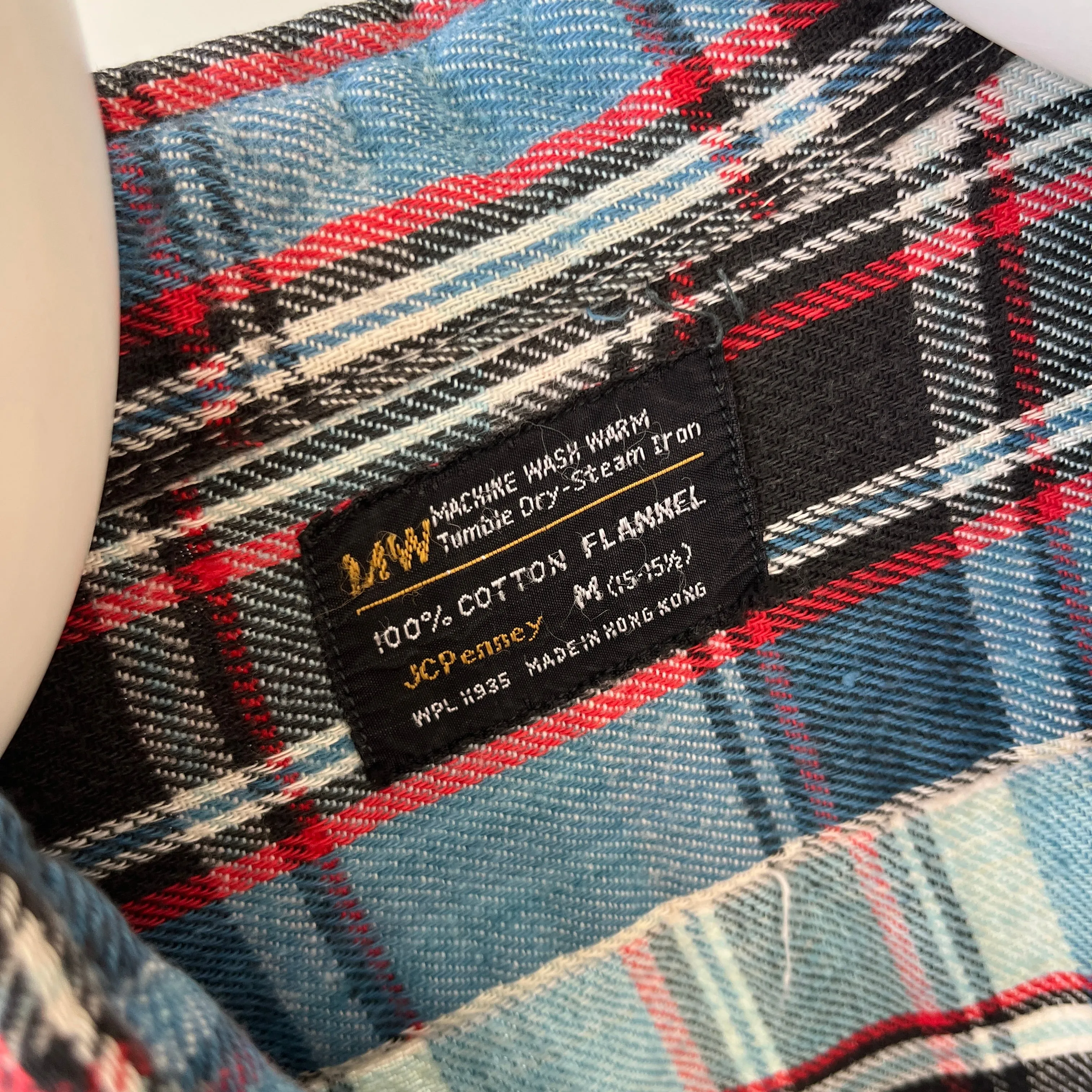1970/80s Blue and Red Cotton Flannel by JC Penny - Good One!