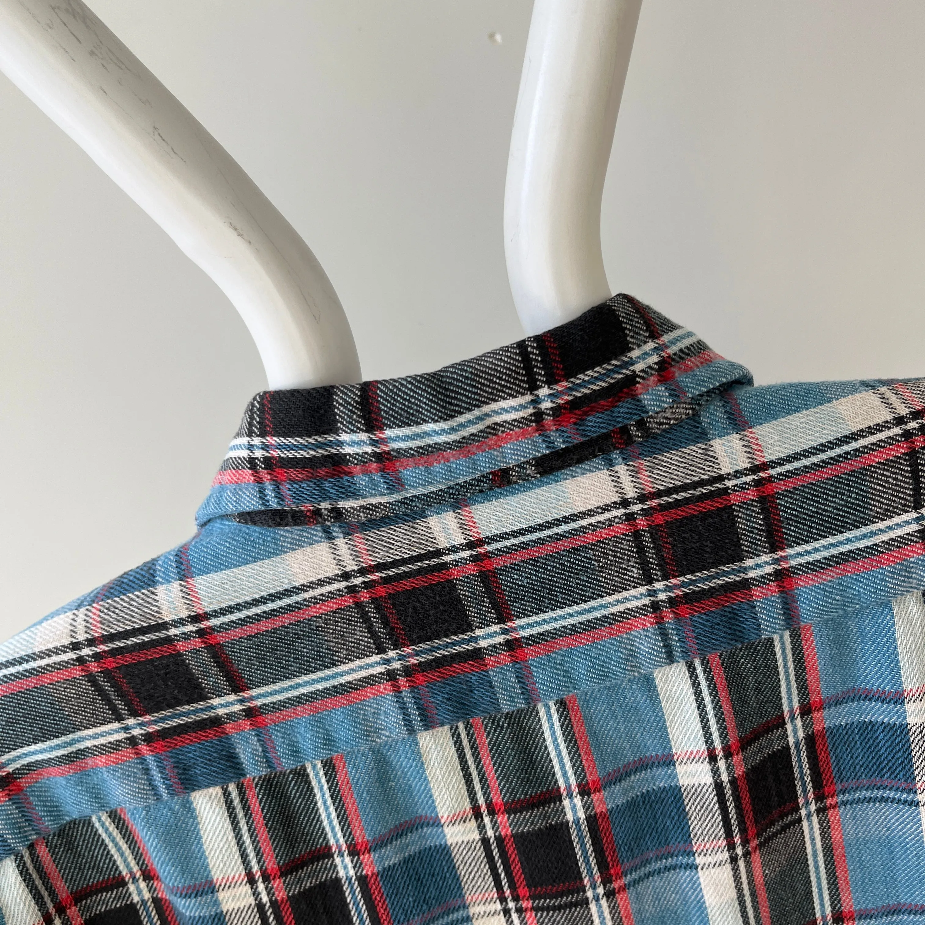 1970/80s Blue and Red Cotton Flannel by JC Penny - Good One!
