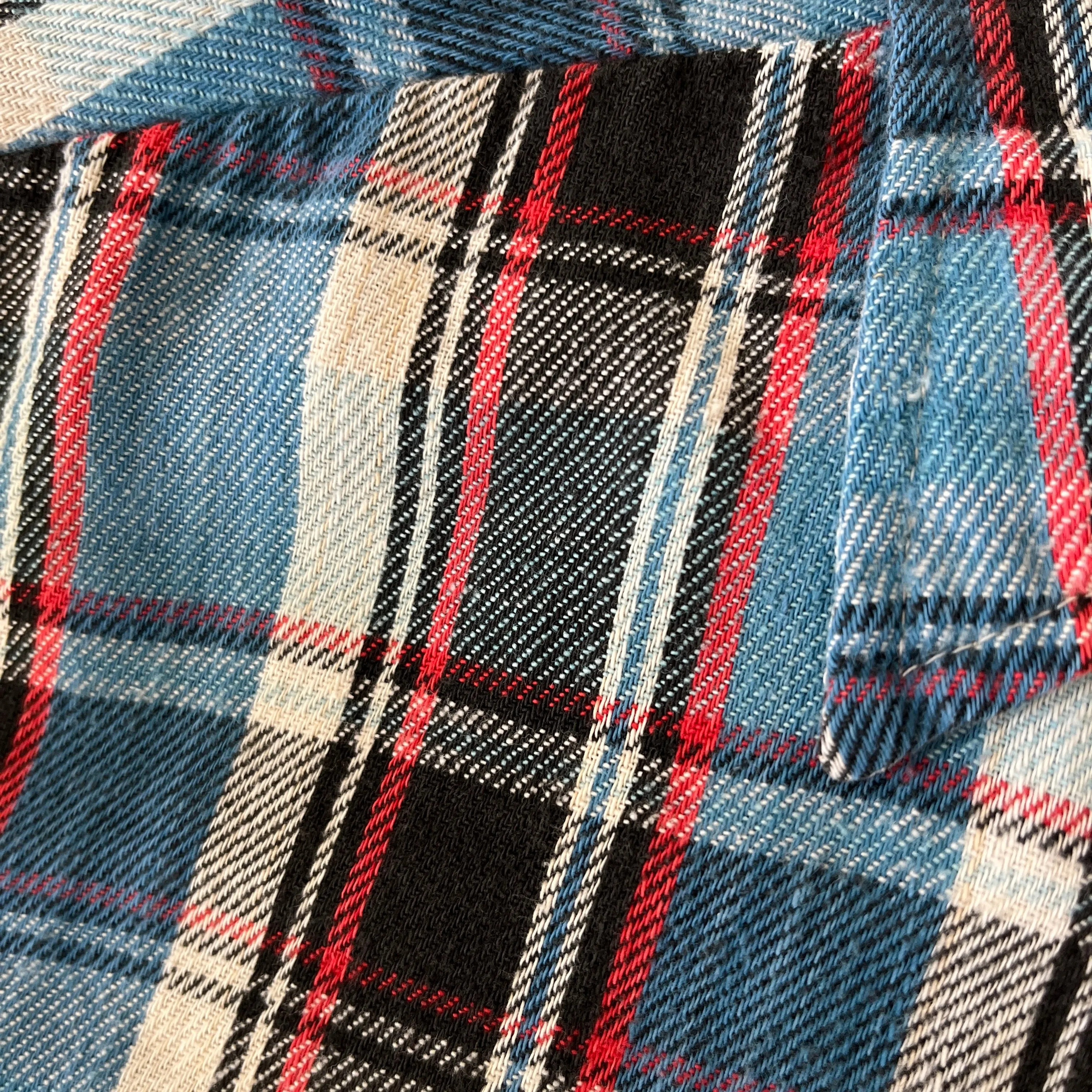 1970/80s Blue and Red Cotton Flannel by JC Penny - Good One!