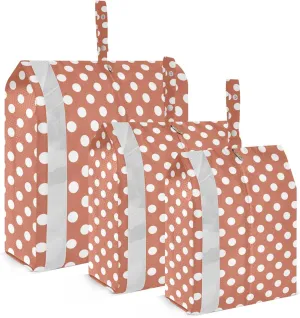 3 Set Packing Cubes Luggage Packing Organizers White Brown Retro Polka Dots Travel Packing Storage Bags for Suitcase Travel Accessories