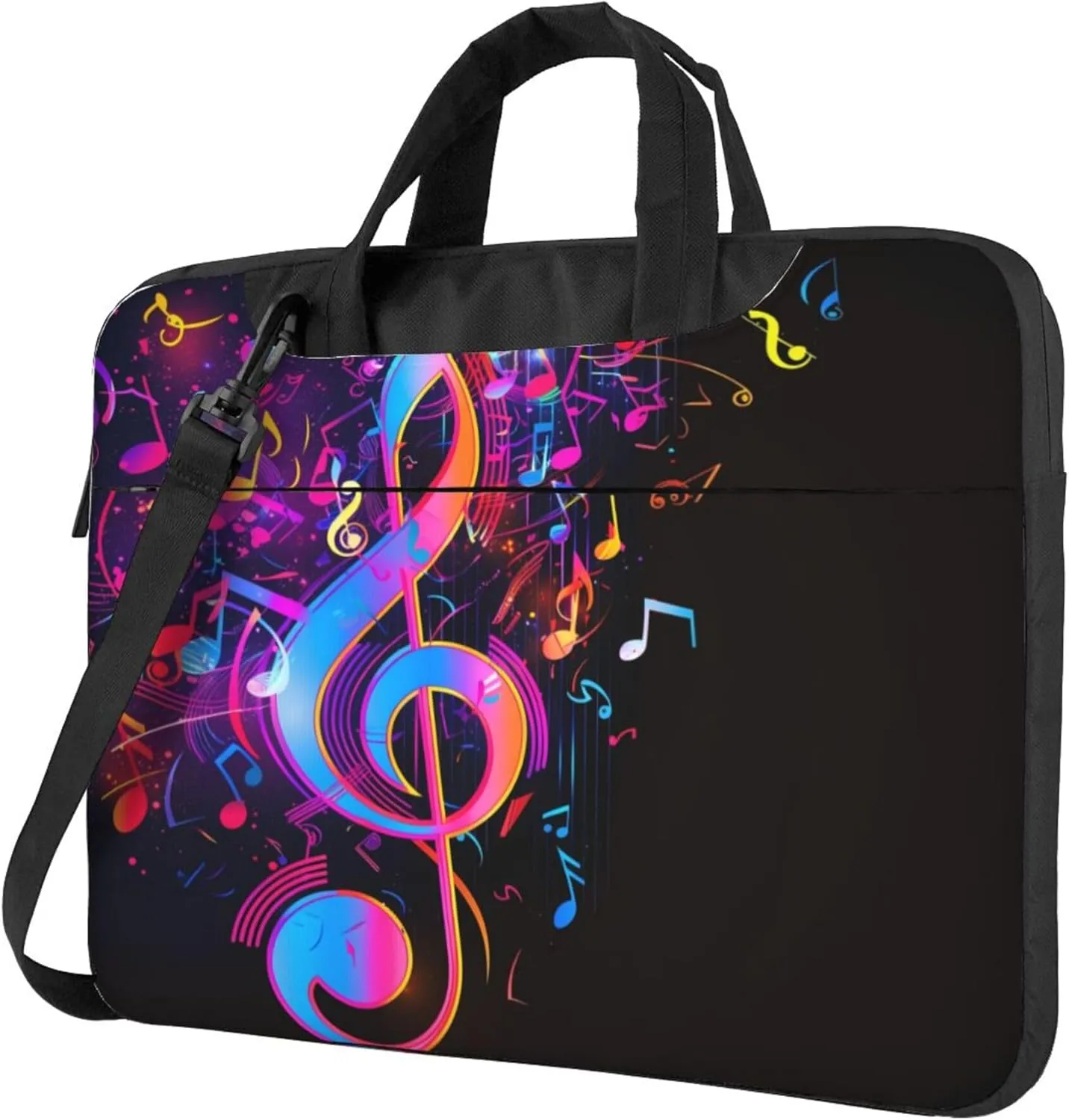 Abstract Music Laptop Shoulder Bag for Women, Music Notes Laptop Sleeve Case Durable Computer Bag