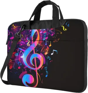 Abstract Music Laptop Shoulder Bag for Women, Music Notes Laptop Sleeve Case Durable Computer Bag