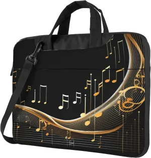 Abstract Music Laptop Shoulder Bag for Women, Musical Notes Laptop Sleeve Case Durable Computer Bag