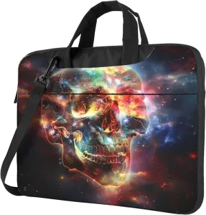Abstract Skull Laptop Shoulder Bag for Women, Psychedelic Skull Laptop Sleeve Case Durable Computer Bag