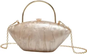 Acrylic Evening Clutch Purses Women 2025 Trendy Shell Purse Crossbody Bag Chic Handbags Chain Strap Wedding Party
