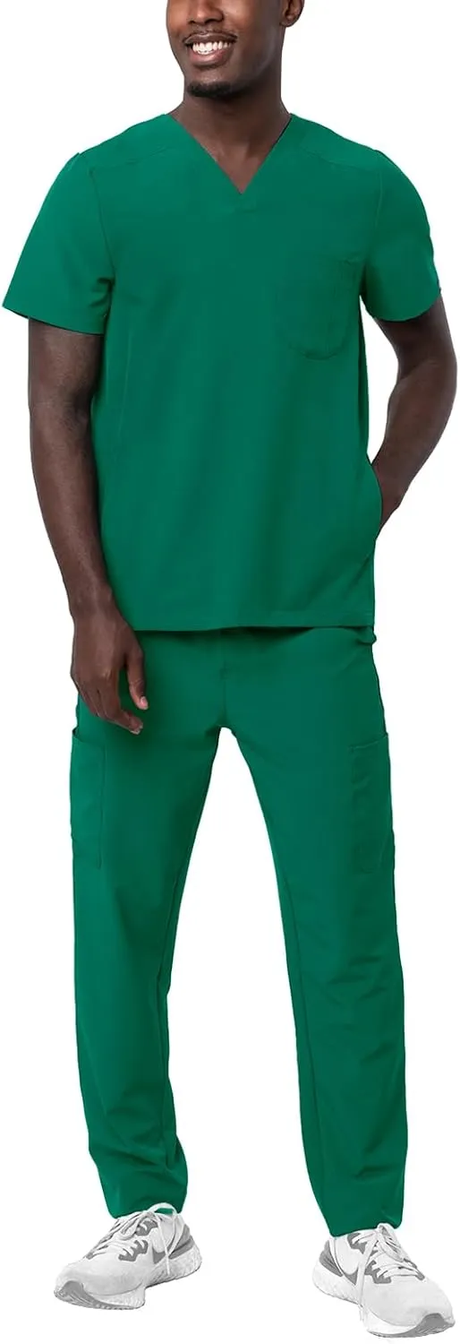 Adar Addition Go-Everyday Scrub Set for Men - Stylish Scrub Top & Cargo Scrub Pants