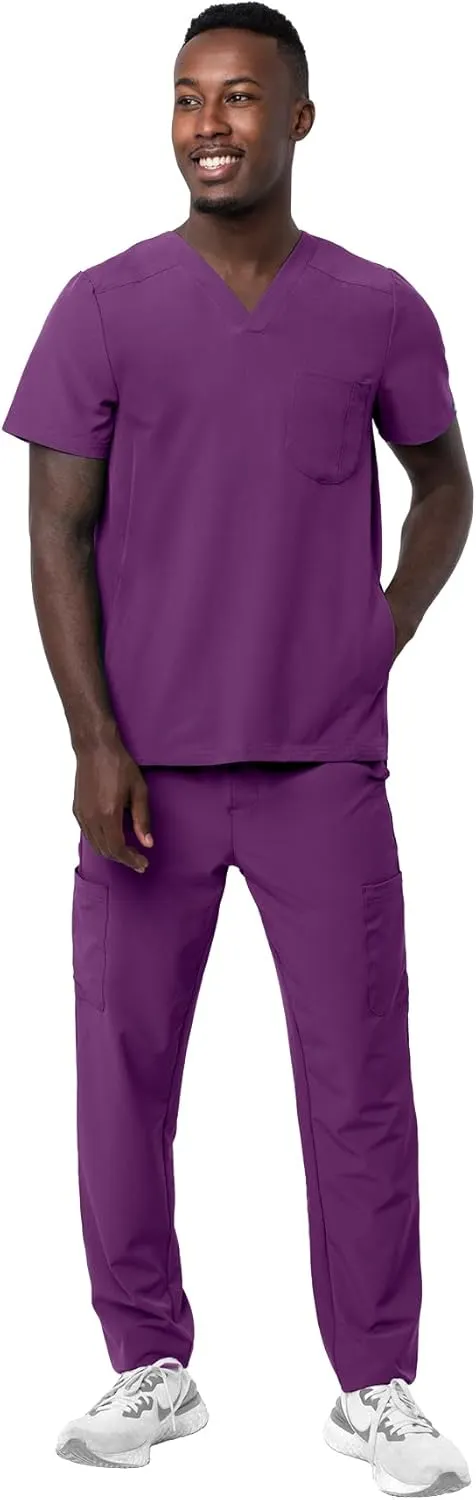Adar Addition Go-Everyday Scrub Set for Men - Stylish Scrub Top & Cargo Scrub Pants