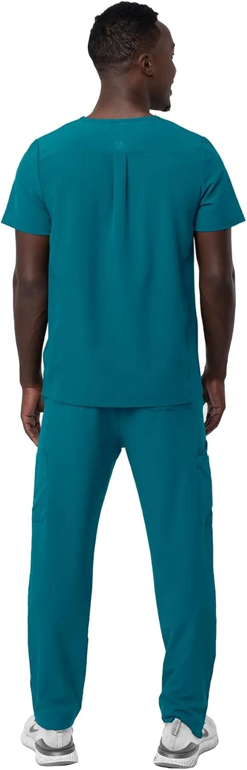 Adar Addition Go-Everyday Scrub Set for Men - Stylish Scrub Top & Cargo Scrub Pants