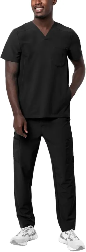 Adar Addition Go-Everyday Scrub Set for Men - Stylish Scrub Top & Cargo Scrub Pants