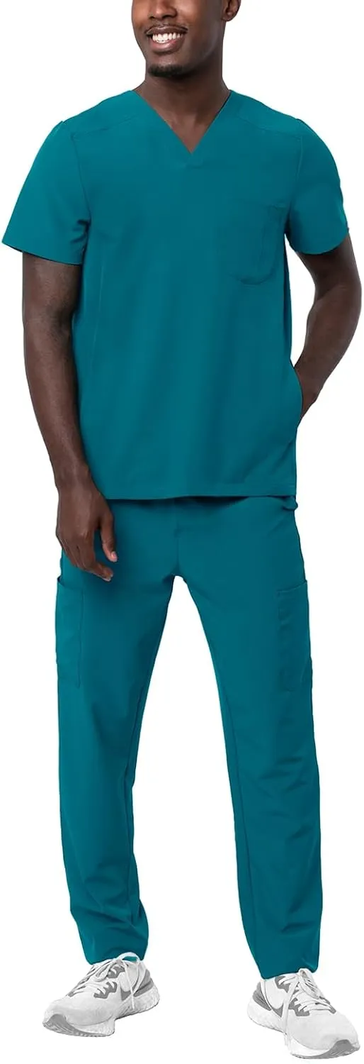 Adar Addition Go-Everyday Scrub Set for Men - Stylish Scrub Top & Cargo Scrub Pants
