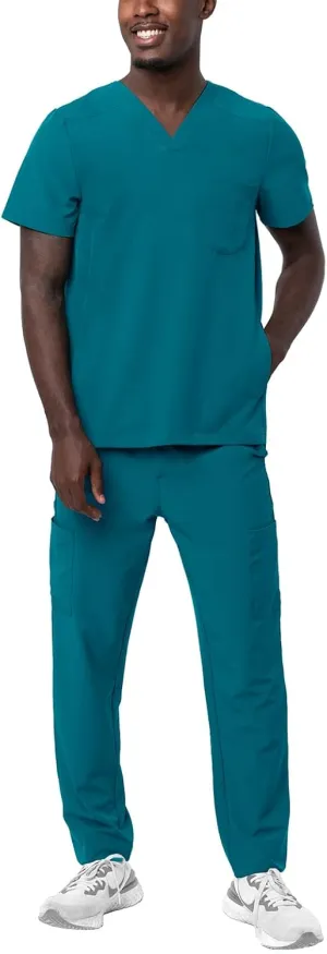Adar Addition Go-Everyday Scrub Set for Men - Stylish Scrub Top & Cargo Scrub Pants