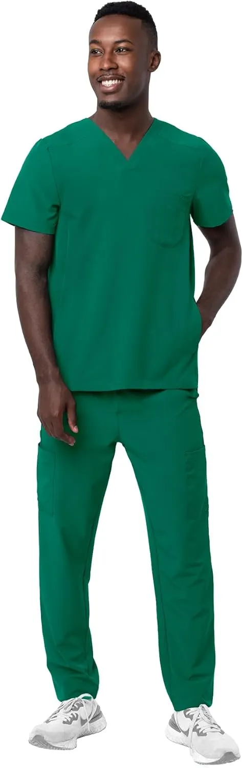 Adar Addition Go-Everyday Scrub Set for Men - Stylish Scrub Top & Cargo Scrub Pants