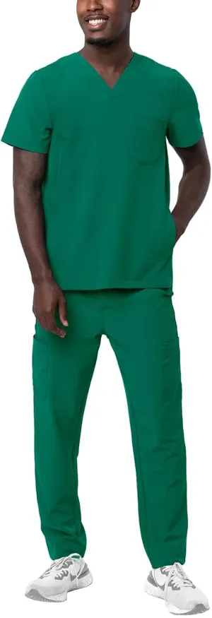 Adar Addition Go-Everyday Scrub Set for Men - Stylish Scrub Top & Cargo Scrub Pants