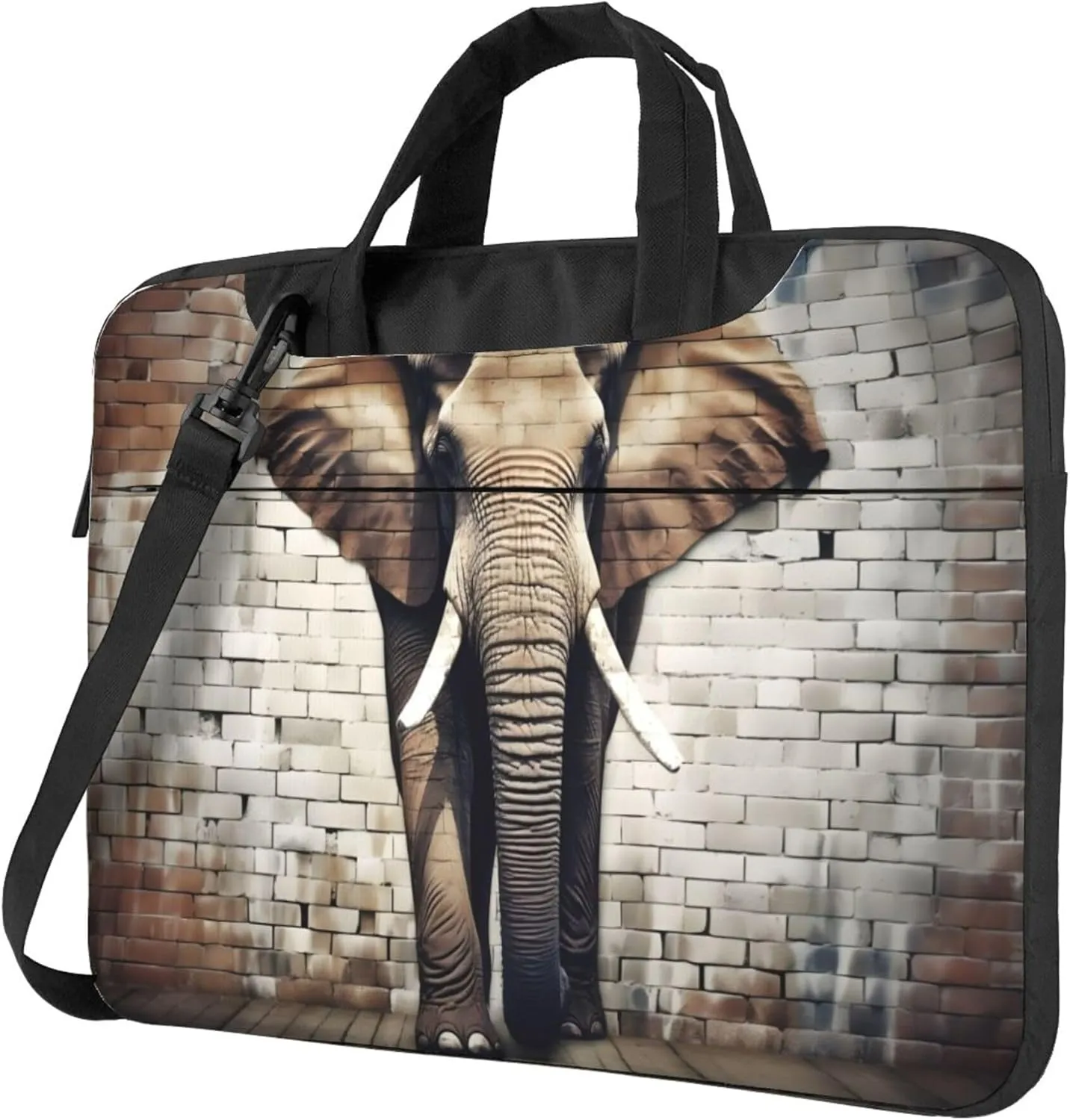 African Elephant Animal Pattern Laptop Shoulder Bag for Women, Laptop Sleeve Case Durable Computer Bag