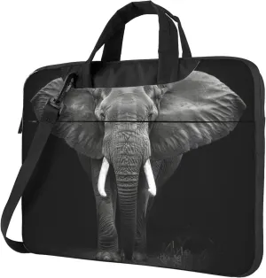 African Elephant Laptop Shoulder Bag for Women, Elephant Pattern Laptop Sleeve Case Durable Computer Bag