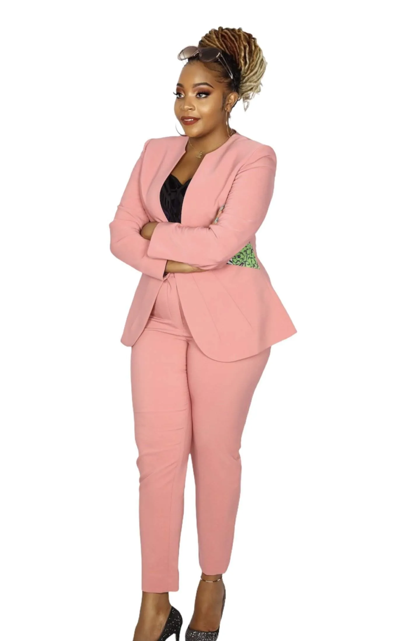 African Office Wear Suit Pink