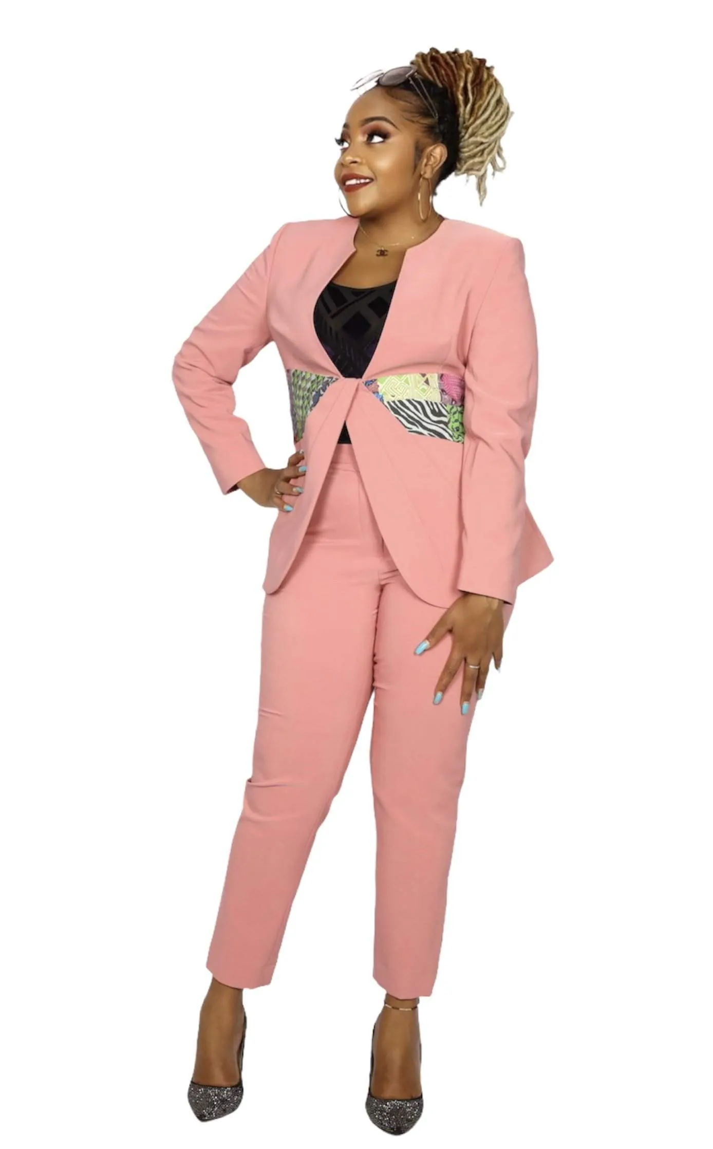 African Office Wear Suit Pink