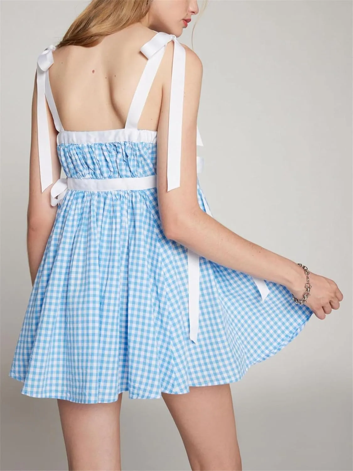 Alyweatry Women Chic Vintage Lace Cute Fairy Dress Sleeveless Spaghetti Strap Aesthetic Mini Dress