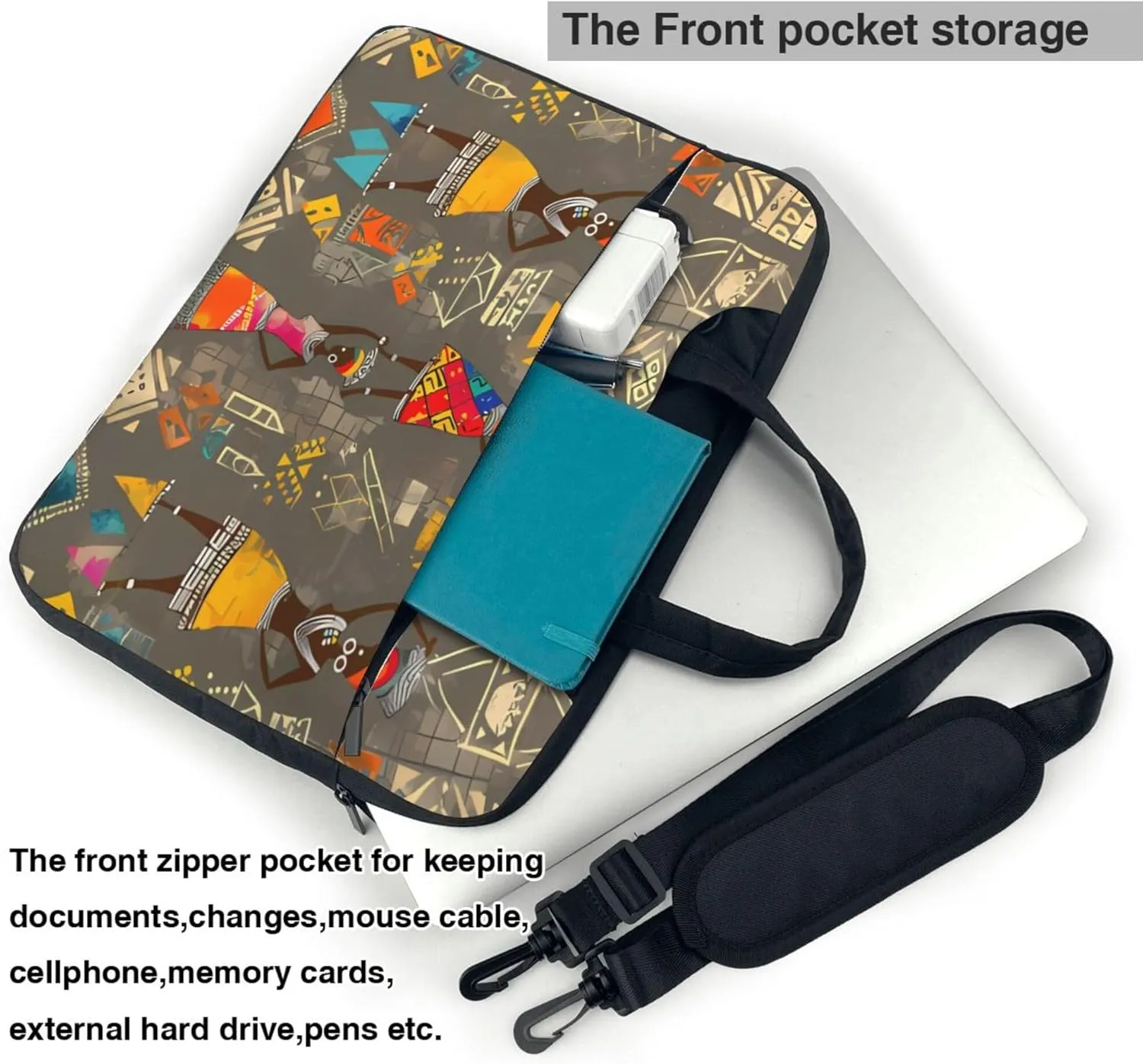 Ancient Egyptian Ethnic Women Laptop Shoulder Bag for Women, Laptop Sleeve Case Durable Computer Bag