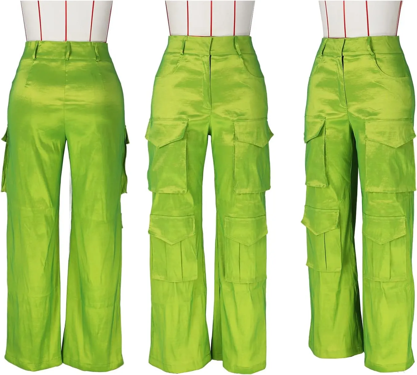 Angsuttc Cargo Pants Women High Waist Y2k Trendy Straight Leg Pants with Pockets