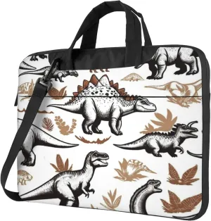 Animal Dinosaurs Laptop Shoulder Bag for Women, Retro Dinosaurs Laptop Sleeve Case Durable Computer Bag