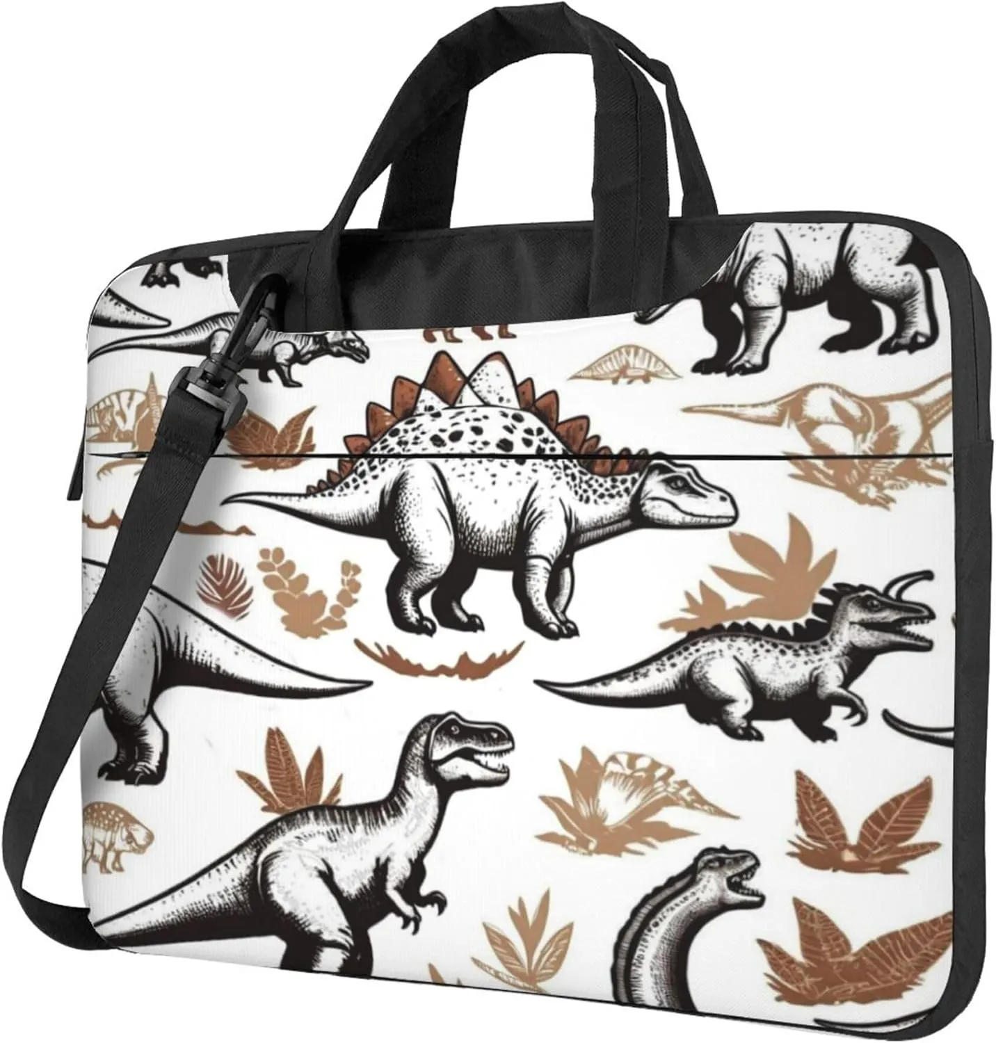 Animal Dinosaurs Laptop Shoulder Bag for Women, Retro Dinosaurs Laptop Sleeve Case Durable Computer Bag
