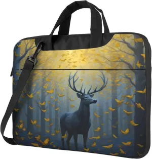 Autumn Deer Leaves Laptop Shoulder Bag for Women, Laptop Sleeve Case Durable Computer Bag