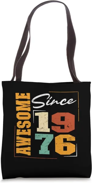 Awesome 1976 Birthday Vintage Varsity Born In 1976 Birthday Tote Bag