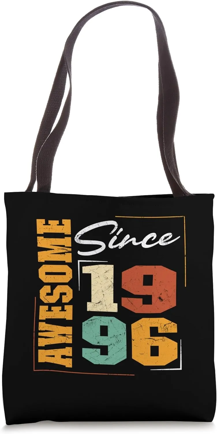 Awesome 1996 Birthday Vintage Varsity Born In 1996 Birthday Tote Bag