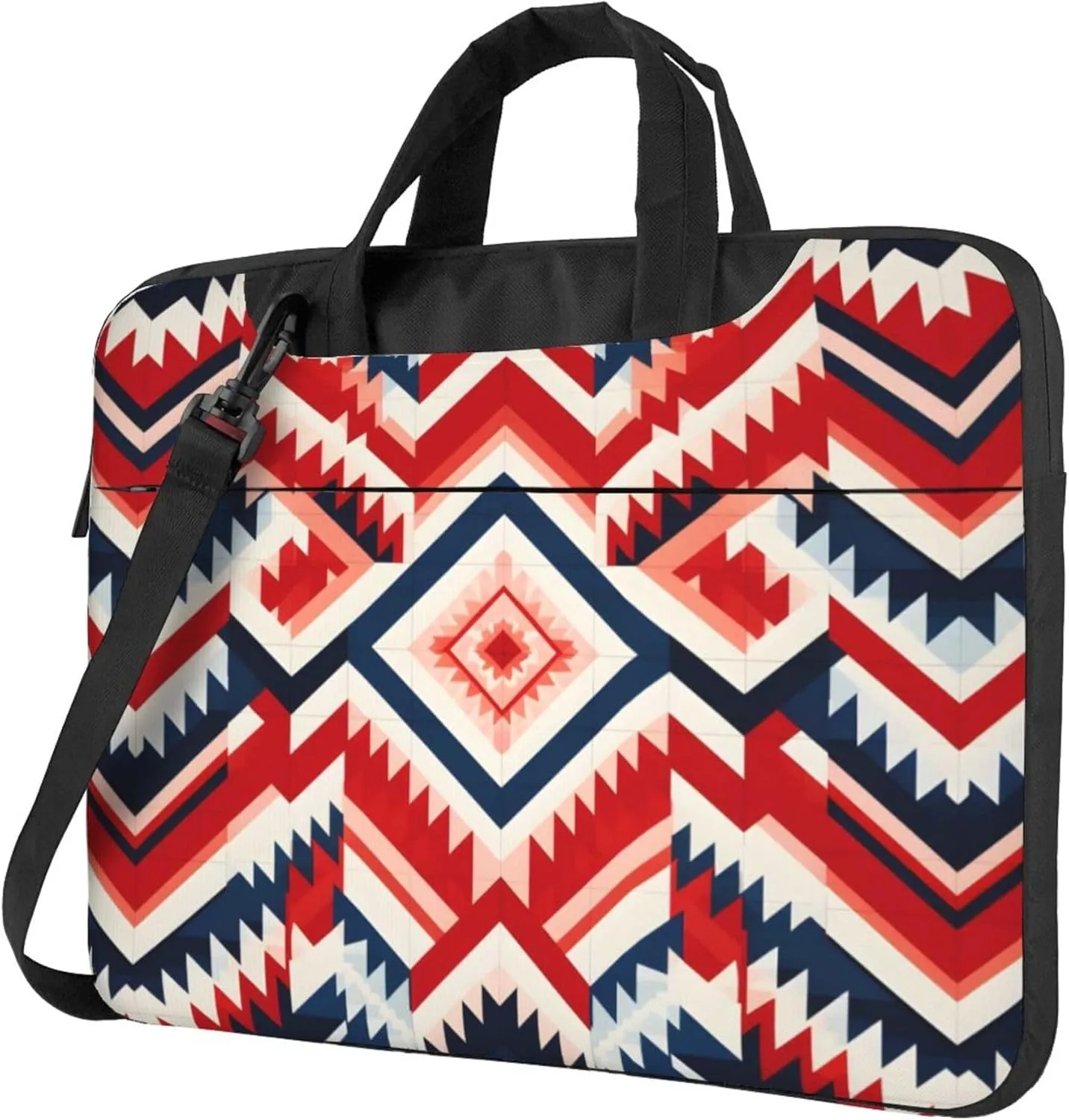 Aztec Geometric Ethnic Pattern Laptop Shoulder Bag for Women, Laptop Sleeve Case Durable Computer Bag