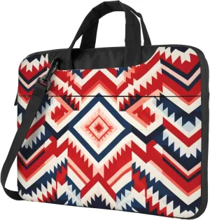 Aztec Geometric Ethnic Pattern Laptop Shoulder Bag for Women, Laptop Sleeve Case Durable Computer Bag