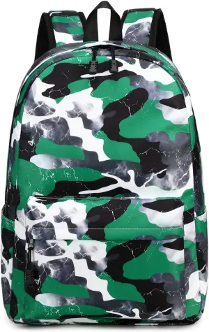 Backpack for Boys Elementary Bookbags Durable Lightweight Teenager Student School Bags Travel Waterproof (5-Green)