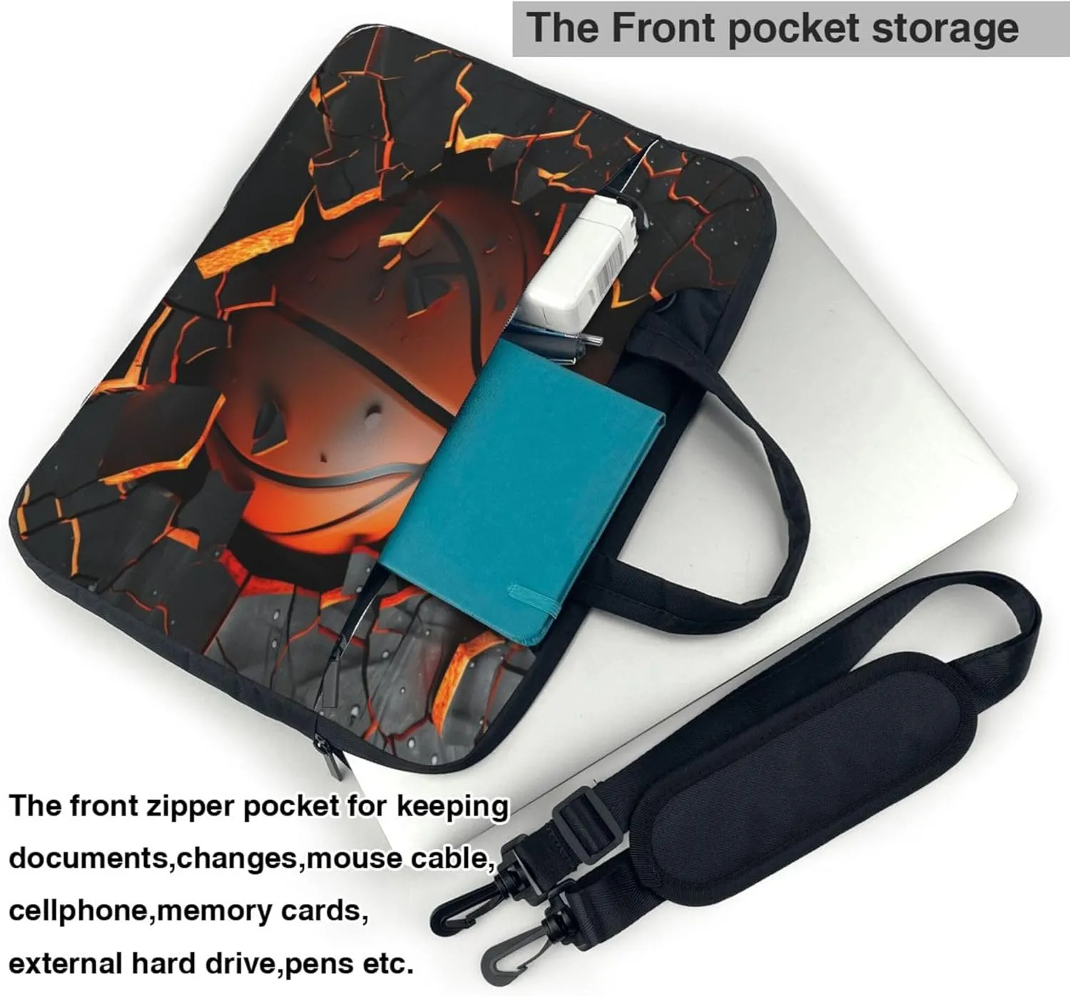 Baseball Pattern Laptop Shoulder Bag for Women, Sports Basketball Laptop Sleeve Case Durable Computer Bag