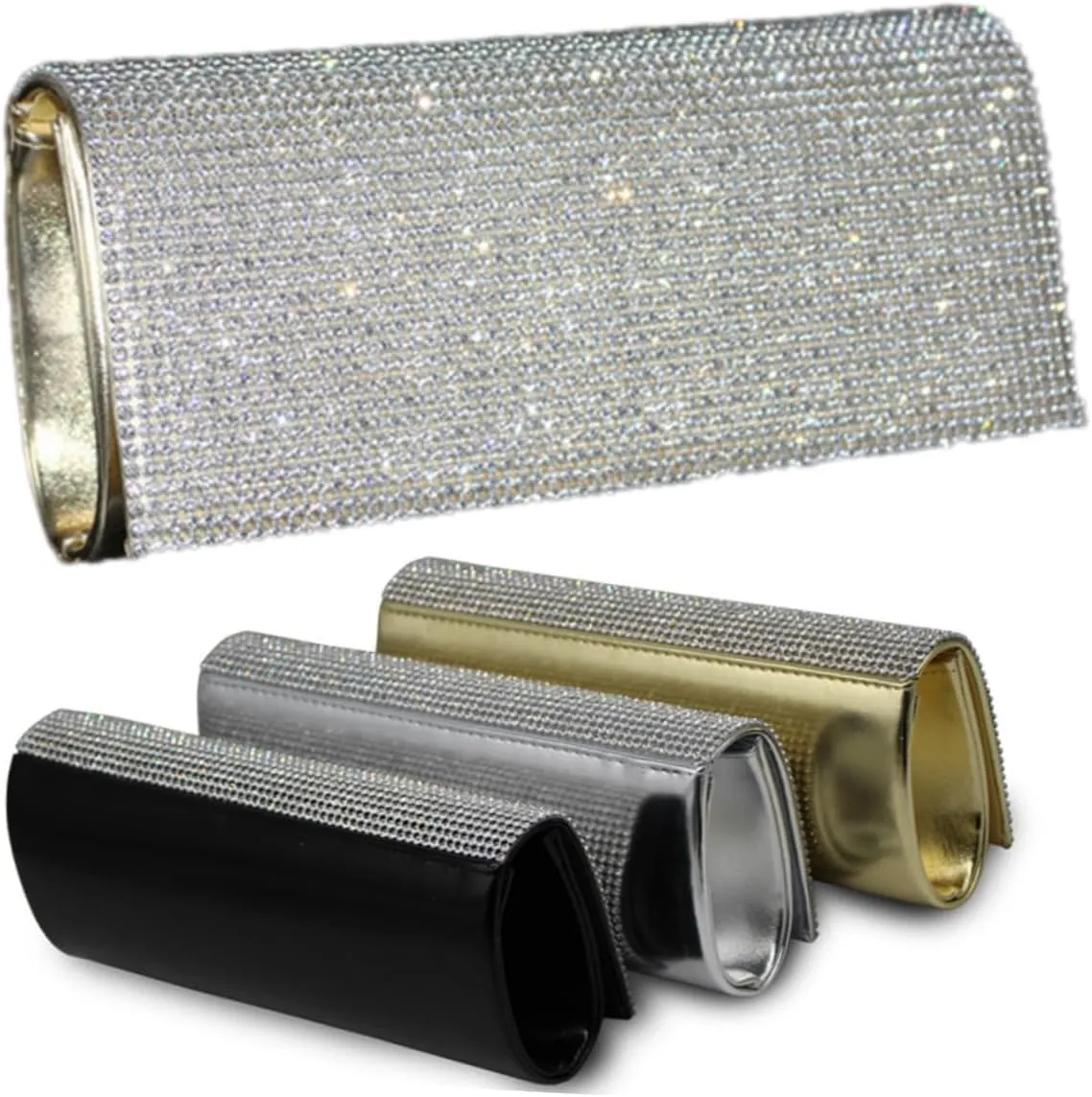 BESPORTBLE Chic Women's Evening Bag Large Capacity Rhinestone Diamond Clutch for Wedding Dinner Banquet