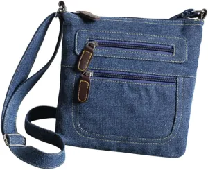 BESPORTBLE Classic Denim Satchel Purse Casual Square Bag Zippered Pockets Perfect for Outings