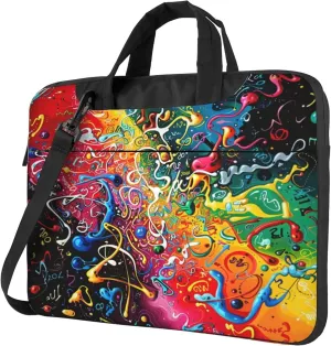 Black Abstract Math Laptop Shoulder Bag for Women, Mathematical Laptop Sleeve Case Durable Computer Bag