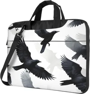 Black Crow Bird Laptop Shoulder Bag for Women, Laptop Sleeve Case Durable Computer Bag