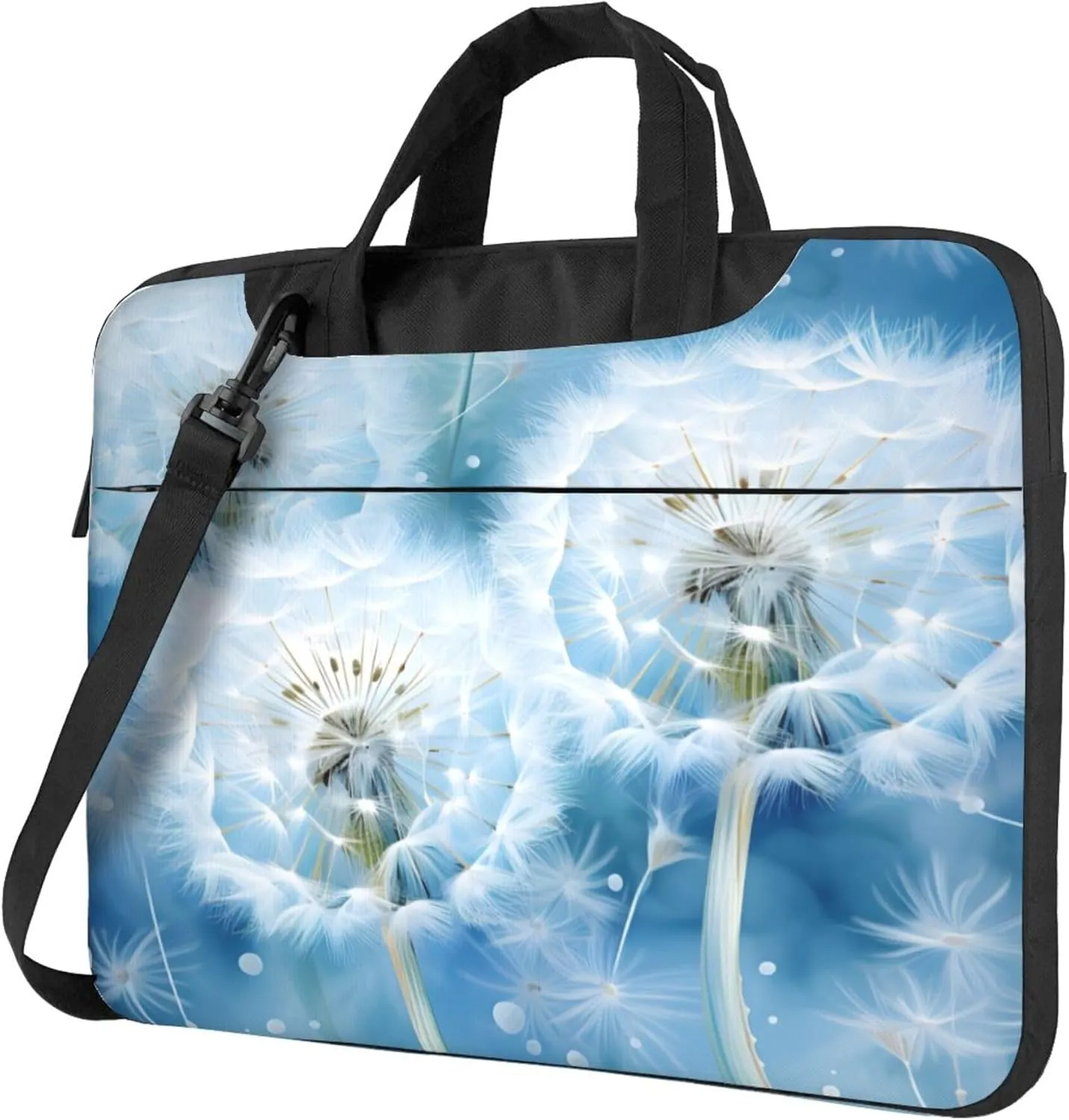 Blue Dandelion Abstract Flowers Laptop Shoulder Bag for Women, Laptop Sleeve Case Durable Computer Bag