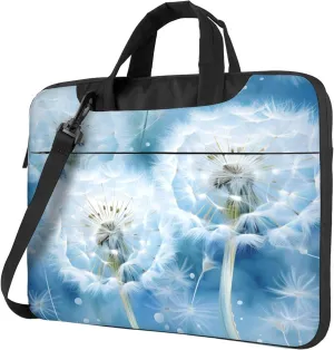 Blue Dandelion Abstract Flowers Laptop Shoulder Bag for Women, Laptop Sleeve Case Durable Computer Bag