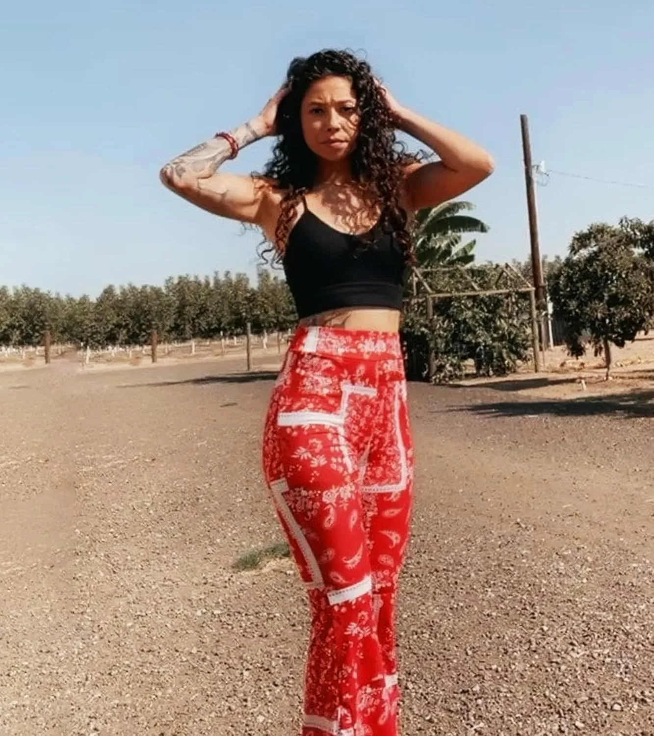 Boho Flare Pants for Women - Rave High Waisted Bell Bottom Retro 70s Disco EDM Floral Wide Leg Legging