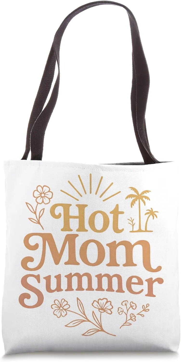Boho Vintage Hot Mom Summer Palm Tree Vibes Mother's Day Tote Bag