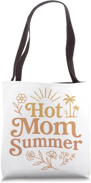 Boho Vintage Hot Mom Summer Palm Tree Vibes Mother's Day Tote Bag