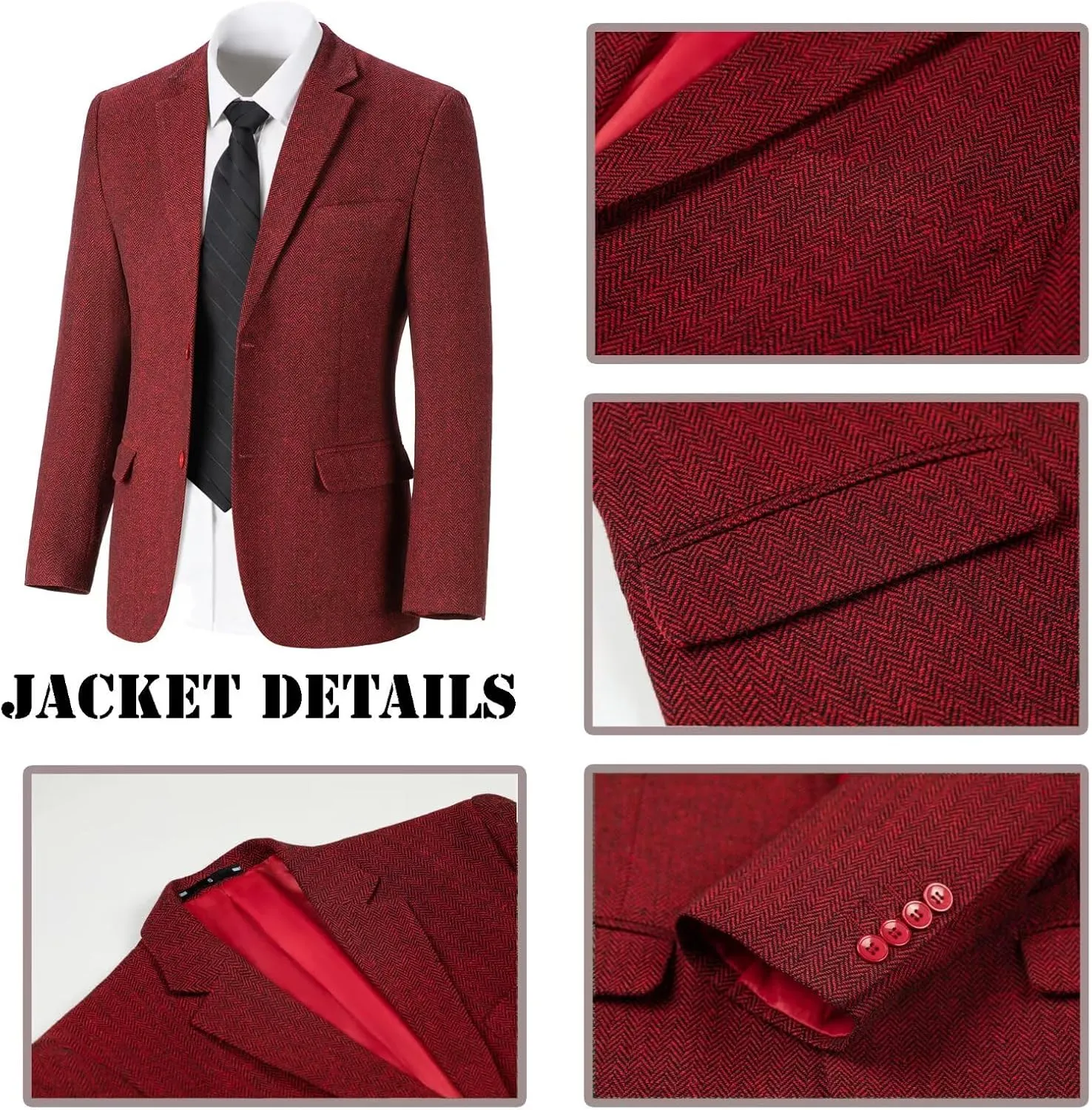 Boy Suit Tweed 3 Pieces Herringbone Slim Fit Formal Stylish Vest Tuxedo Pants Wedding Homecoming Dress wear Set