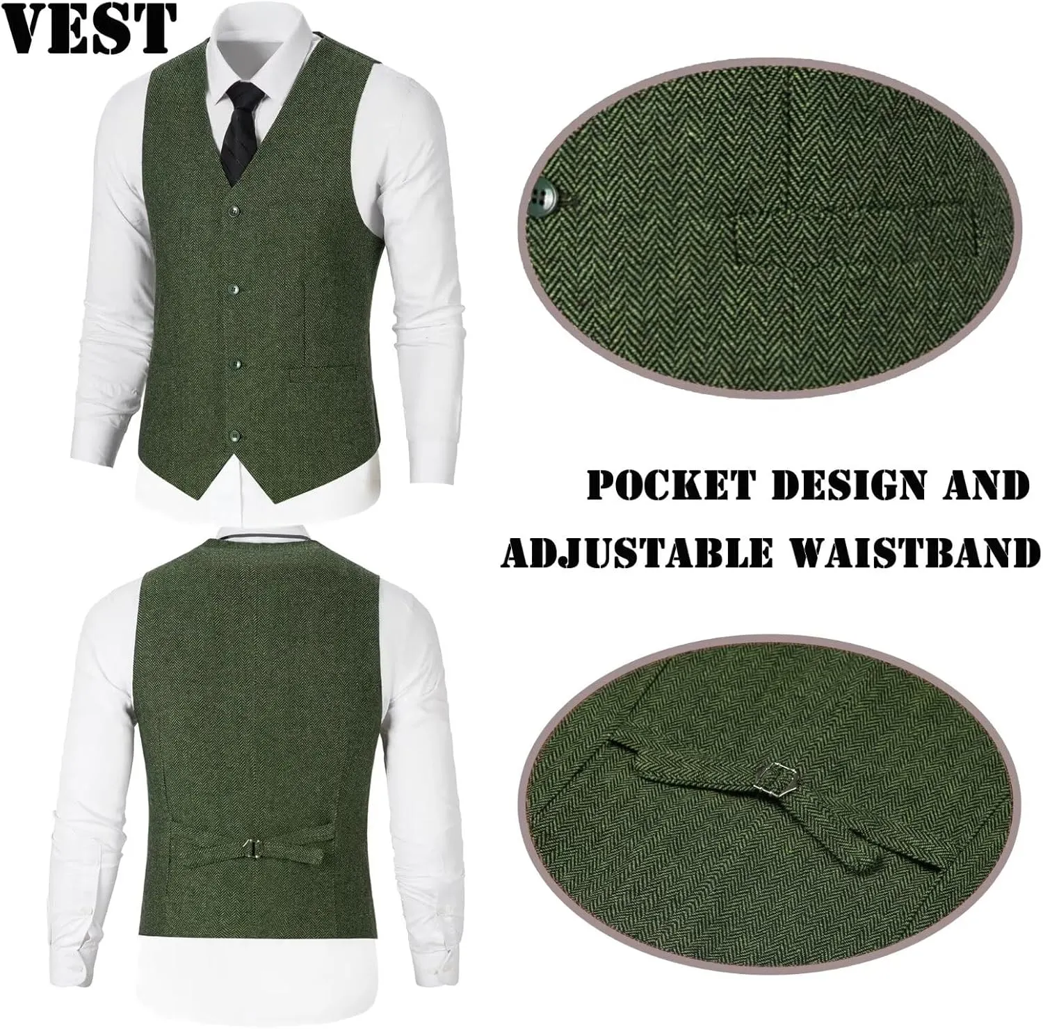 Boy Suit Tweed 3 Pieces Herringbone Slim Fit Formal Stylish Vest Tuxedo Pants Wedding Homecoming Dress wear Set