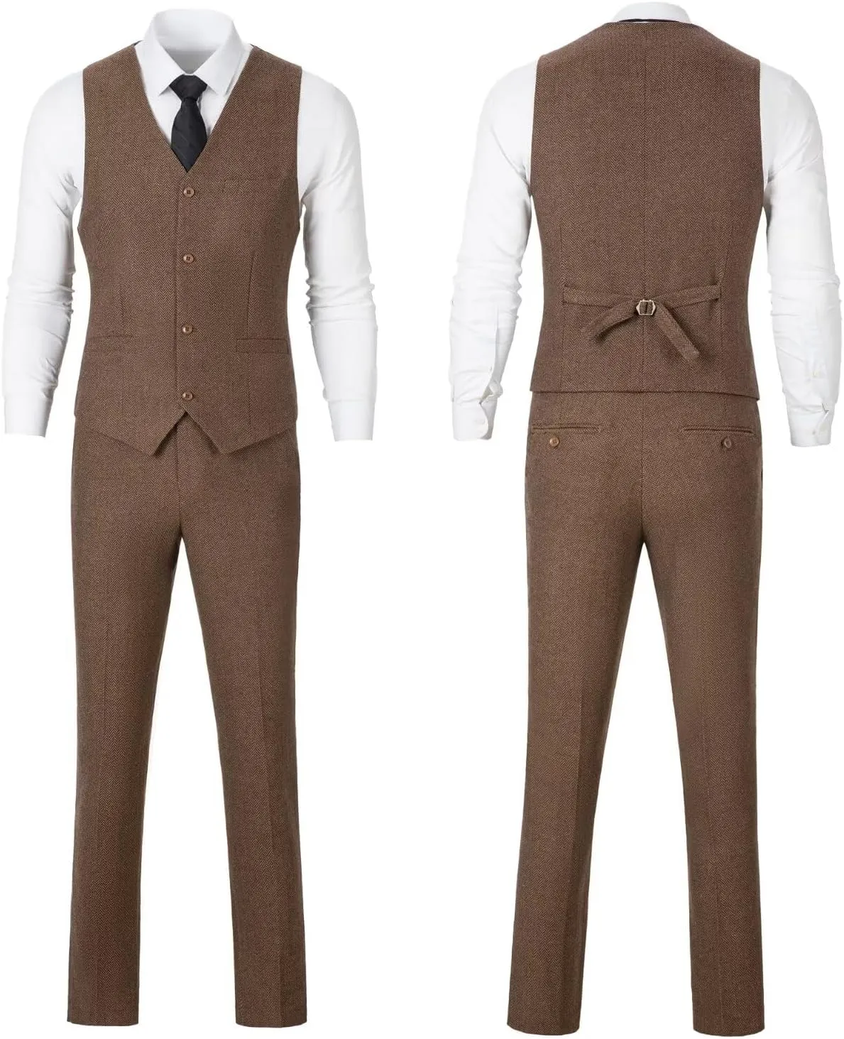 Boy Suit Tweed 3 Pieces Herringbone Slim Fit Formal Stylish Vest Tuxedo Pants Wedding Homecoming Dress wear Set