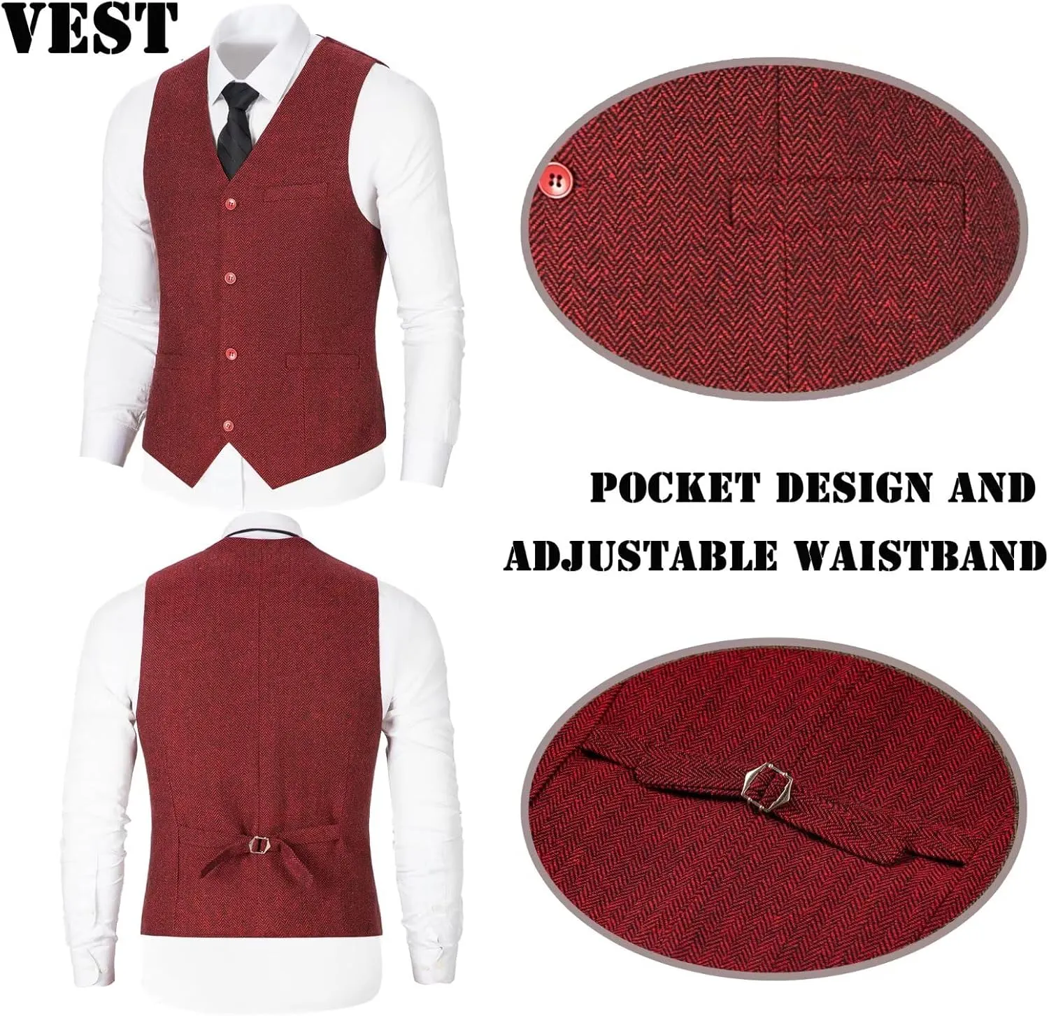 Boy Suit Tweed 3 Pieces Herringbone Slim Fit Formal Stylish Vest Tuxedo Pants Wedding Homecoming Dress wear Set