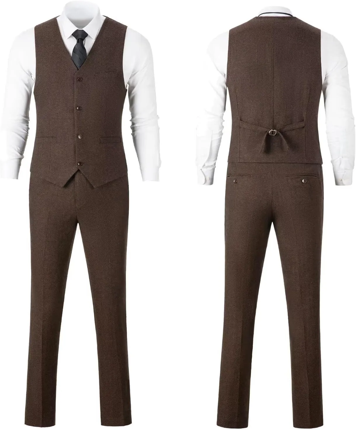 Boy Suit Tweed 3 Pieces Herringbone Slim Fit Formal Stylish Vest Tuxedo Pants Wedding Homecoming Dress wear Set