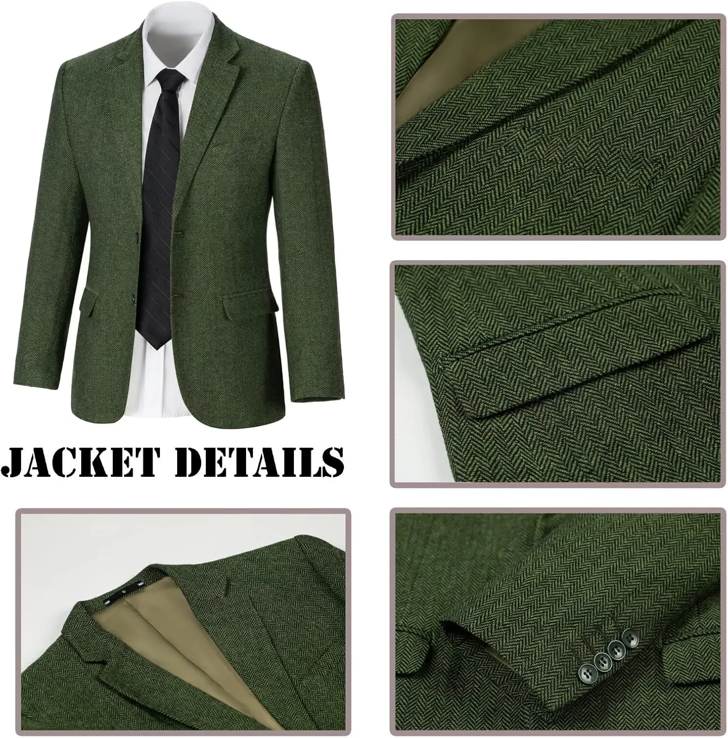 Boy Suit Tweed 3 Pieces Herringbone Slim Fit Formal Stylish Vest Tuxedo Pants Wedding Homecoming Dress wear Set