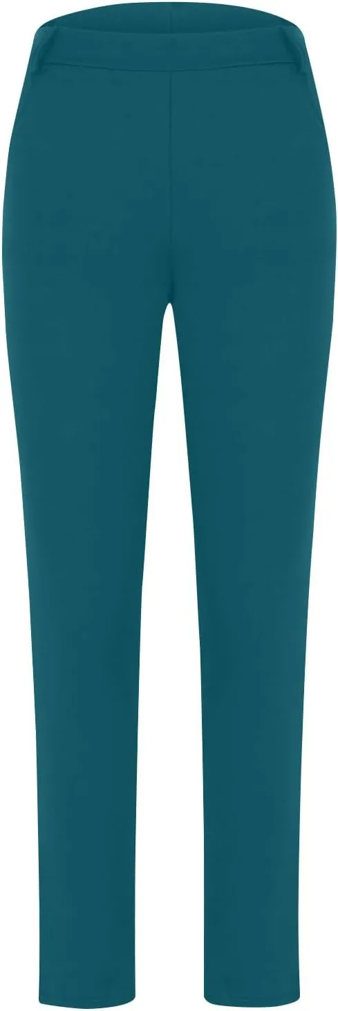 Business Pants for Women 2025 Solid Color Basic Simple Legging with Pocket High Waist Straight Leg Suit Trousers